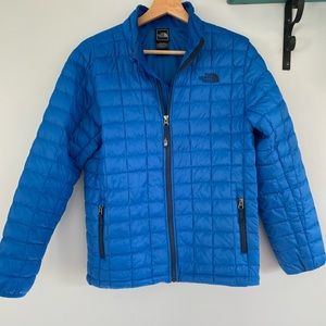 North Face thin puffer kids size 12/14 royal blue